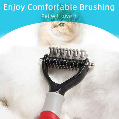 Professional 2-sided Dematting  Pet Deshedding Brush